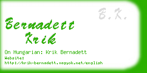 bernadett krik business card